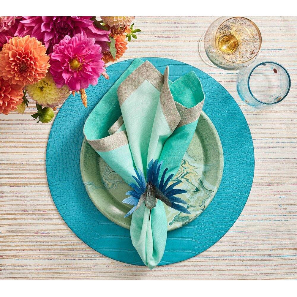Humm Napkin Ring in Blue & Green - Set of 4 by Kim Seybert 2