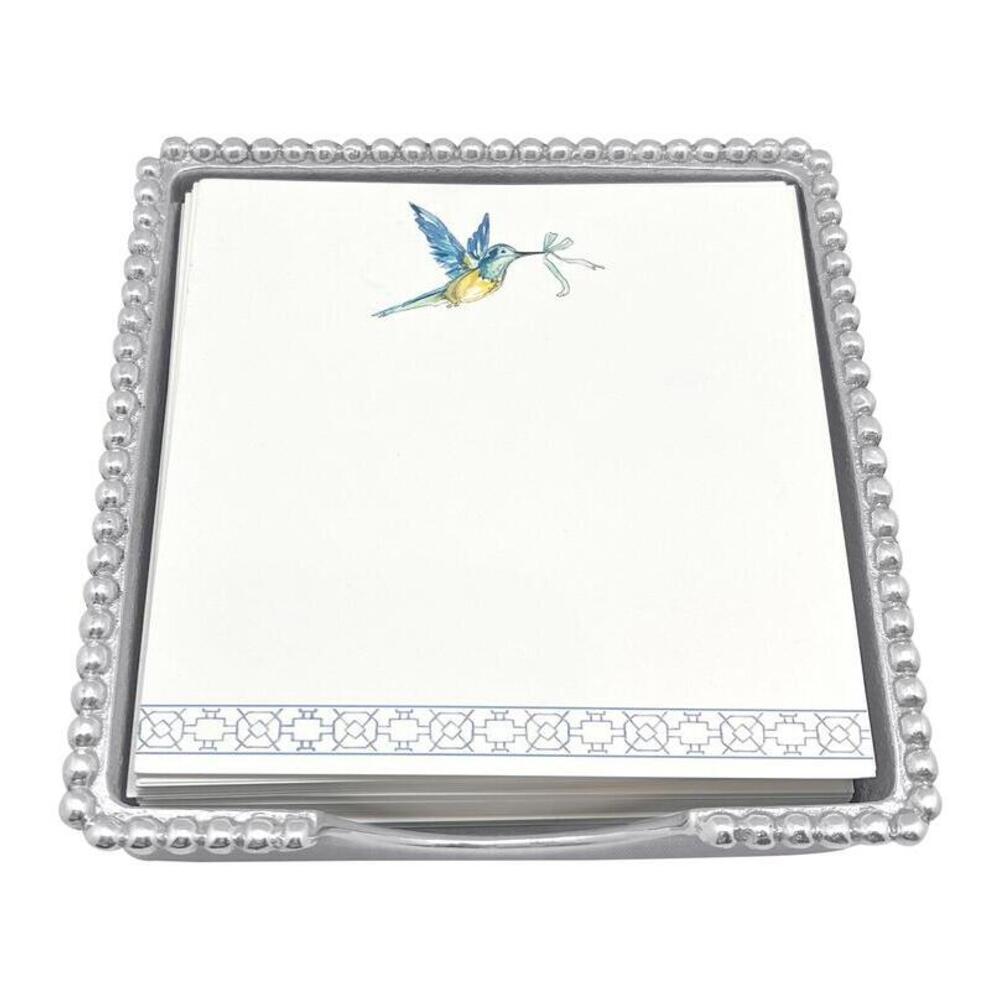 Hummingbird and Birdcages Beaded Note Pad Set by Mariposa