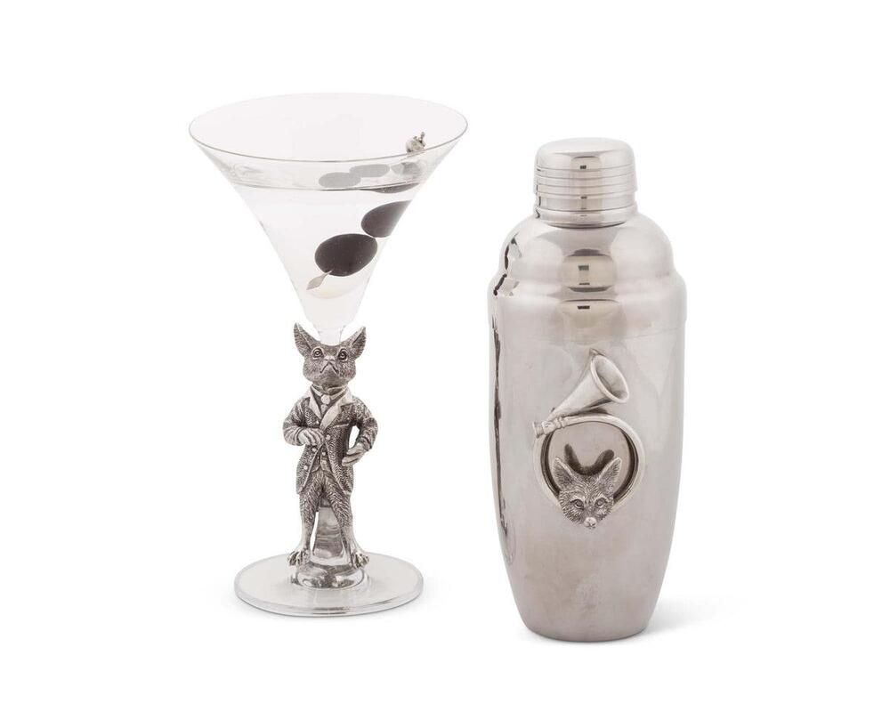 Hunting Dressed Fox Cocktail / Martini Glass by Vagabond House 2