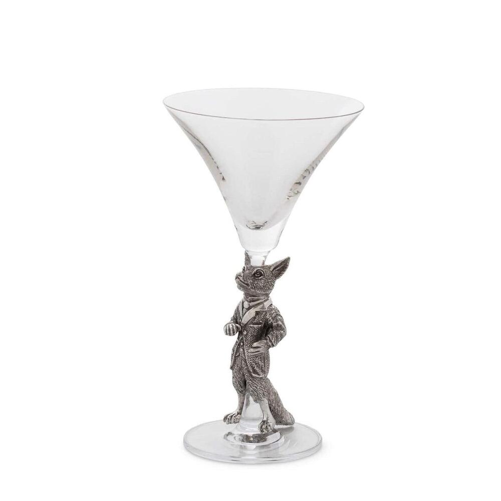 Hunting Dressed Fox Cocktail / Martini Glass by Vagabond House