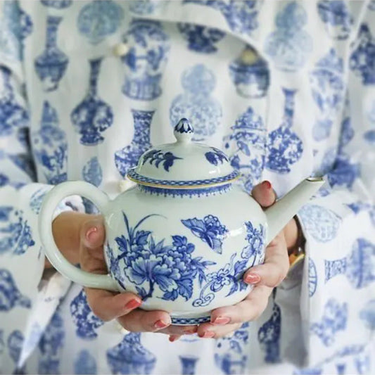 Imperial Blue Teapot by Mottahedeh Additional Image -1