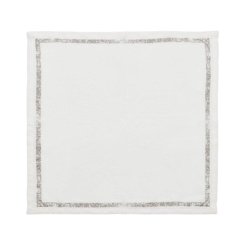 Impression Napkin - Set of 4 White & Silver by Kim Seybert 14