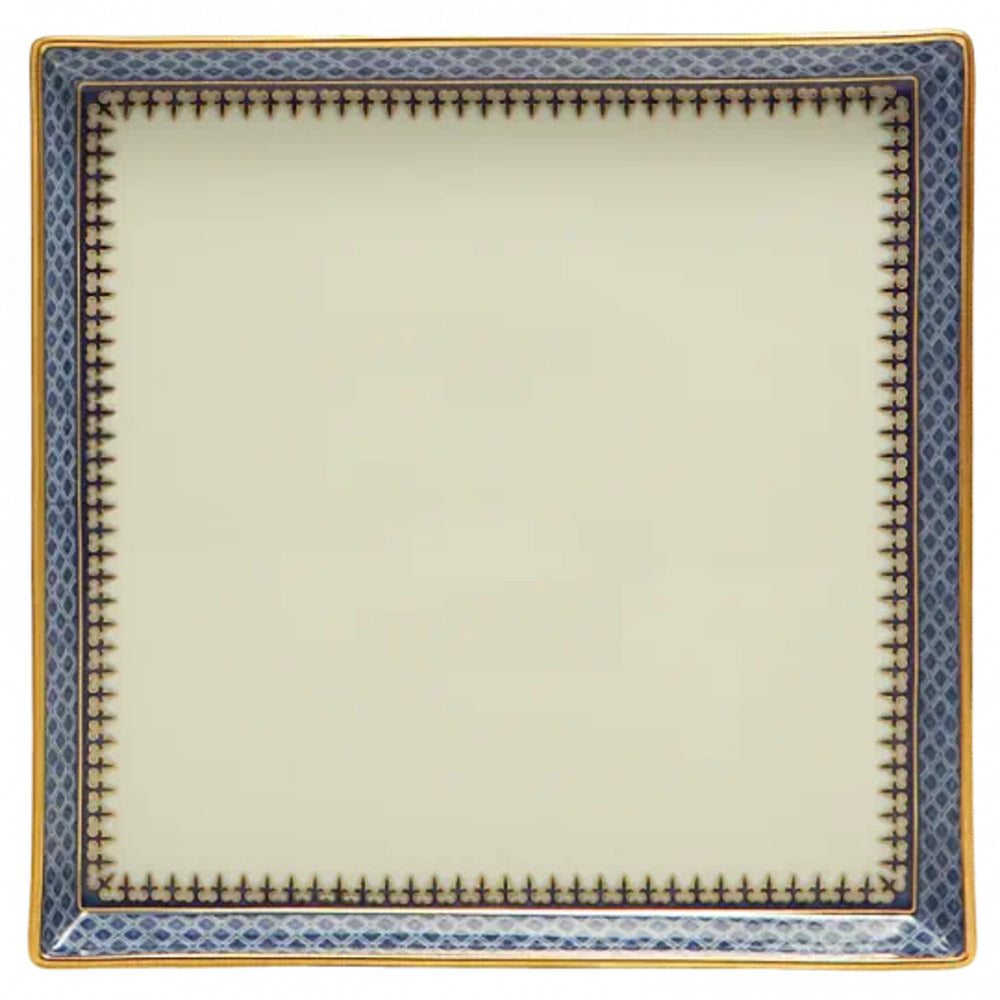 Indigo Wave Square Canape Tray by Mottahedeh