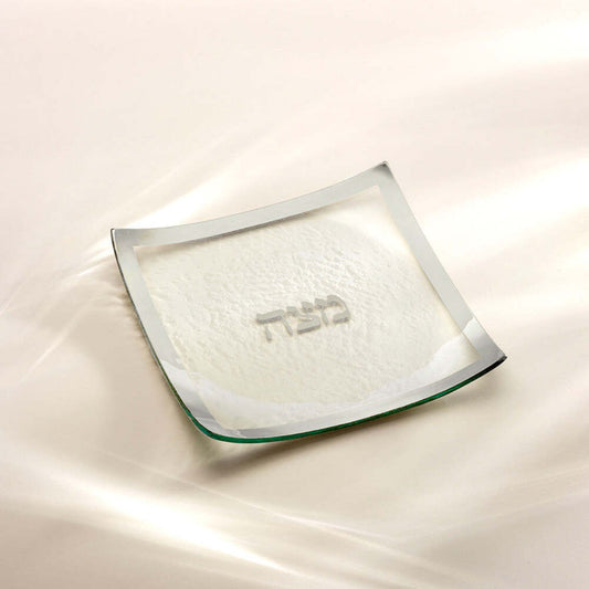 Judaica 10" x 10" Square Matza Plate by Annieglass Additional Image -1
