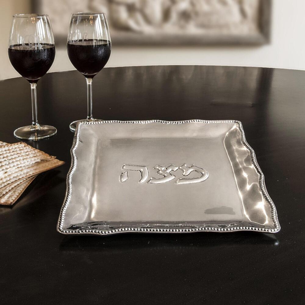 Judaica Matza Plate with Pearls by Beatriz Ball 2