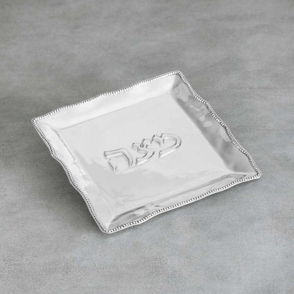 Judaica Matza Plate with Pearls by Beatriz Ball
