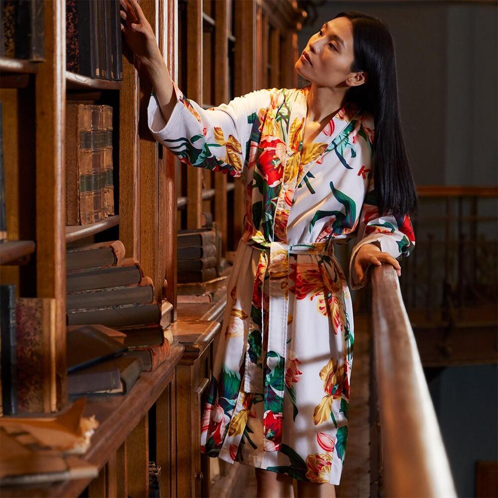 K Ikebana Bath Robe by Yves Delorme