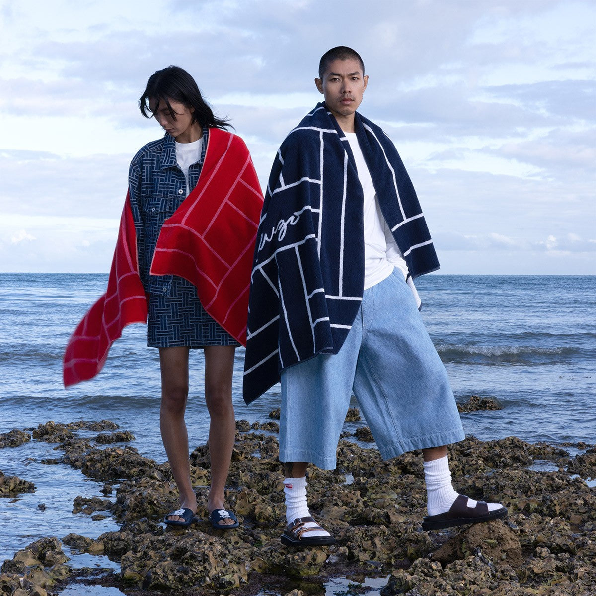 K Tatami Jacquard Beach Towel by Yves Delorme