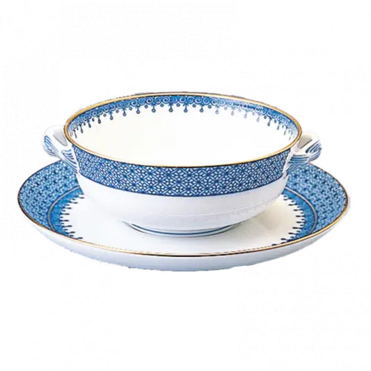 Lace Cream Soup & Saucer by Mottahedeh Additional Image -1