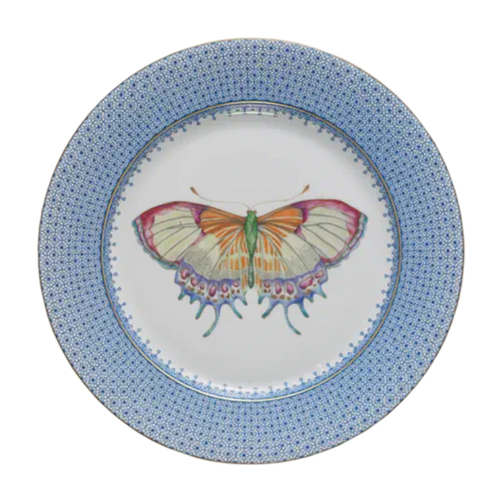 Lace Dessert Plate with Butterfly Decor by Mottahedeh Additional Image -1