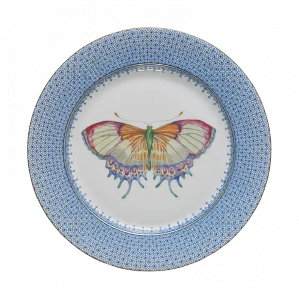 Lace Dessert Plate with Butterfly Decor by Mottahedeh