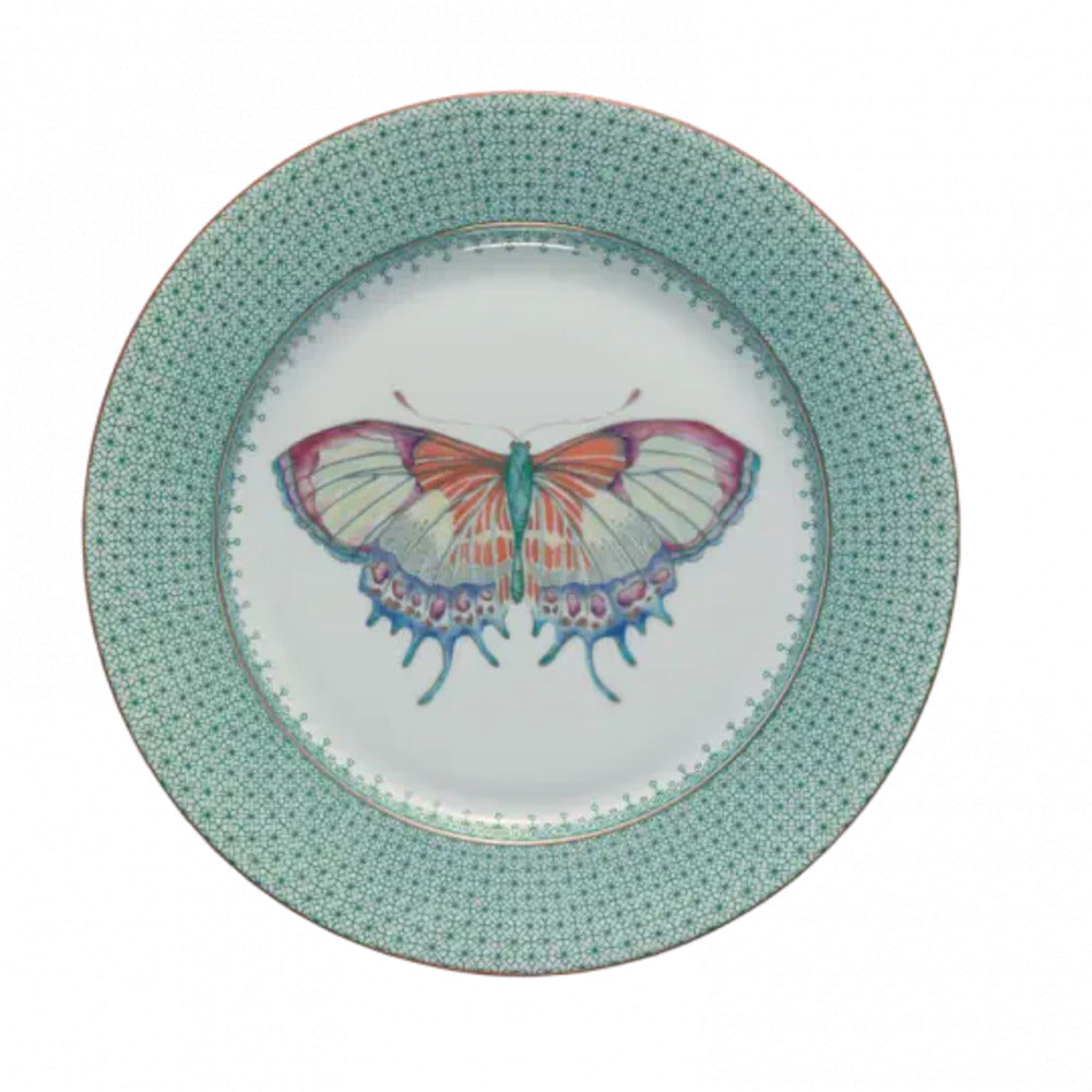 Lace Dessert Plate with Butterfly Decor by Mottahedeh