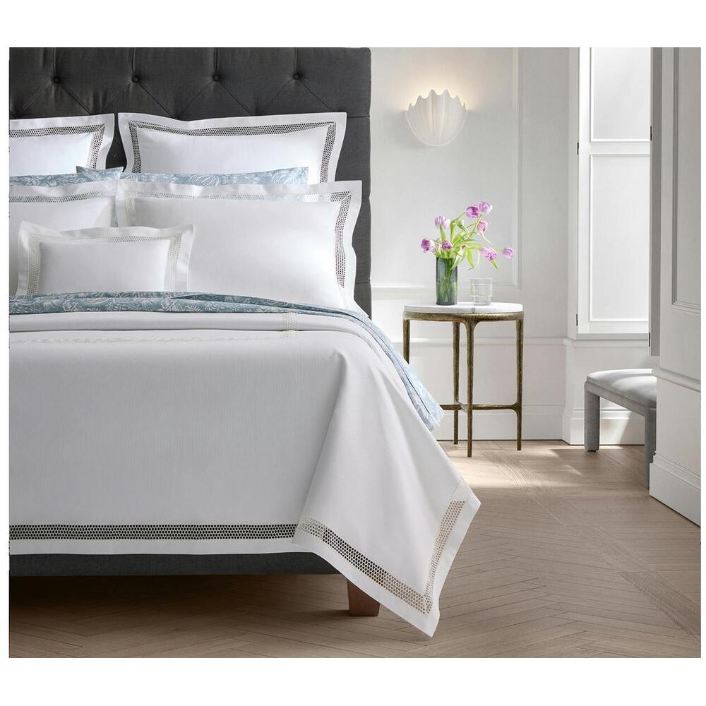 Lace Pique Sham Cecily White Standard 9