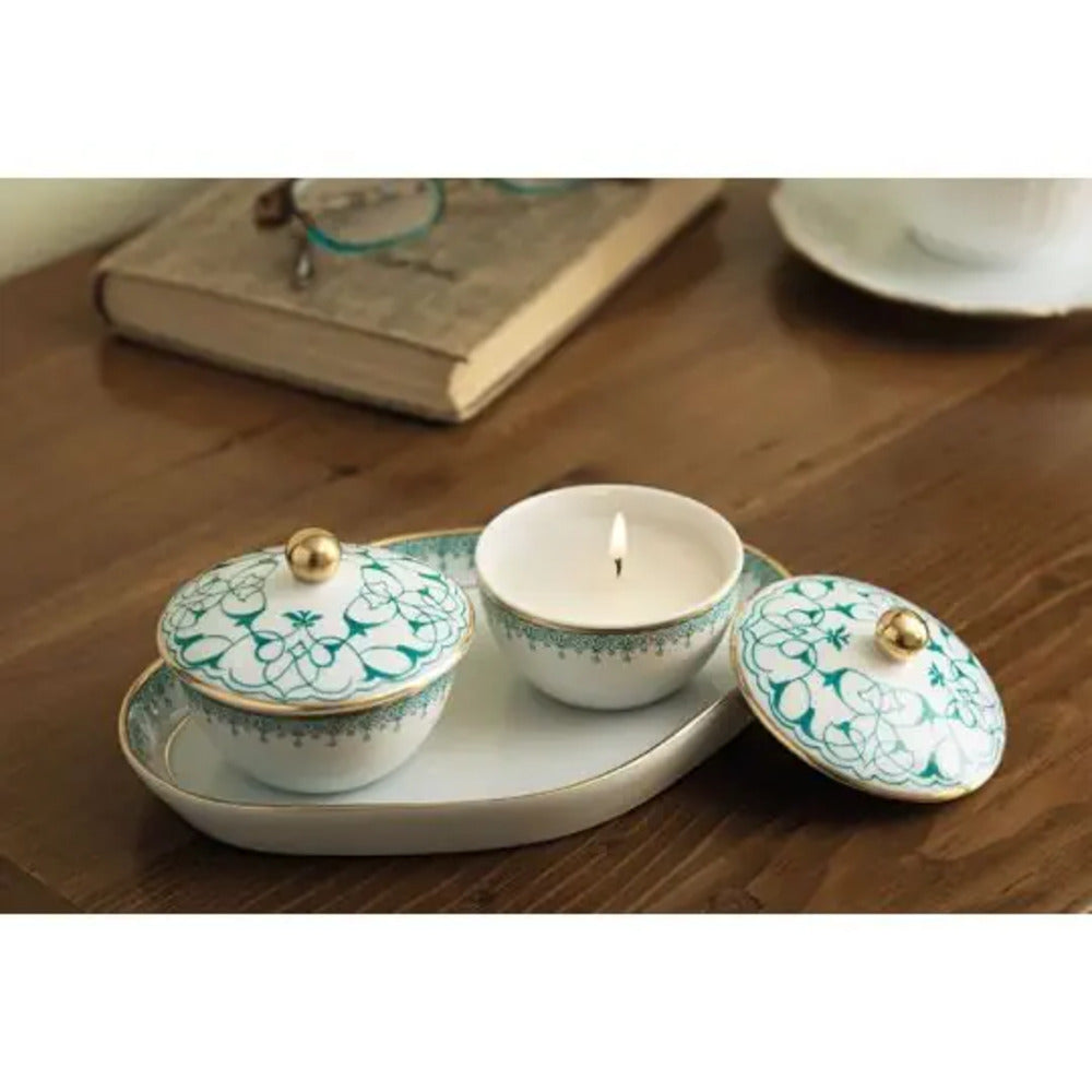 Lace Two Votives with Tray by Mottahedeh Additional Image -7