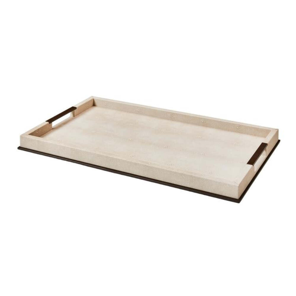 Large Ecru Shagreen Tray by Addison Ross