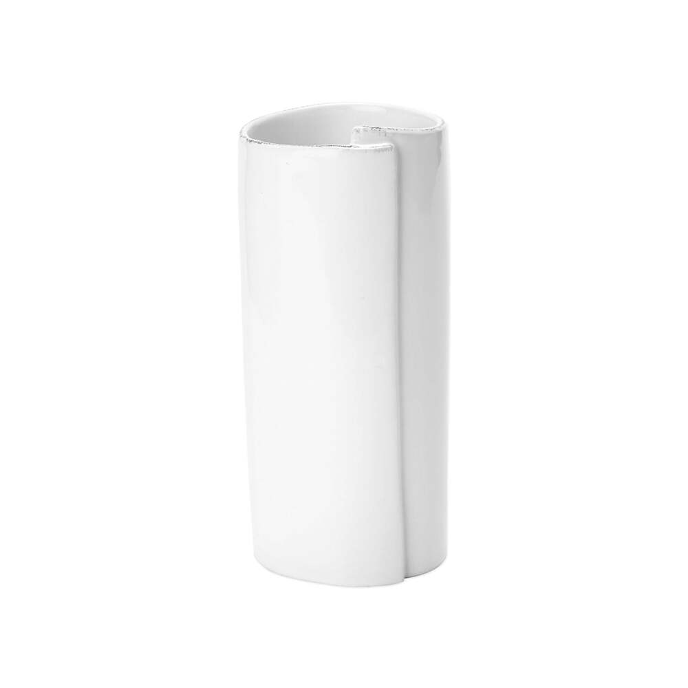 Lastra White Large Vase by VIETRI
