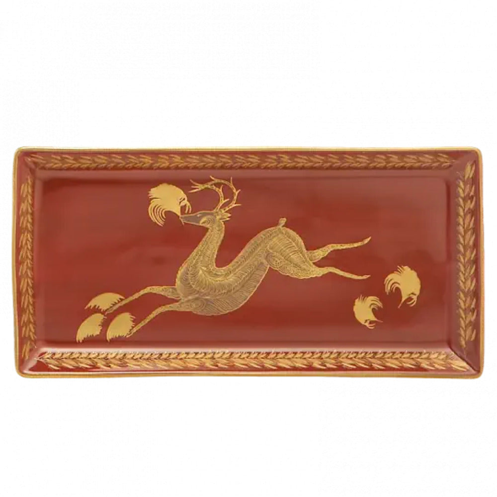 Leaping Reindeer Rectangular Tray by Mottahedeh