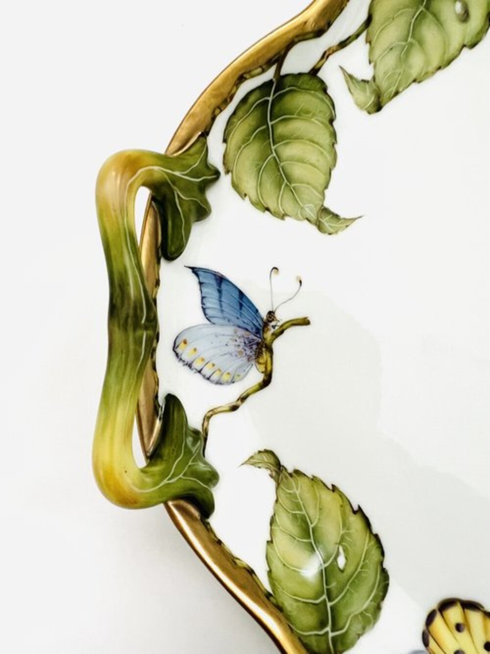 LGL55 - Large Green Leaf Tray With Handles by Anna Weatherley 1