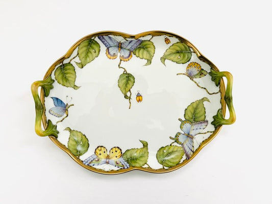 LGL55 - Large Green Leaf Tray With Handles by Anna Weatherley