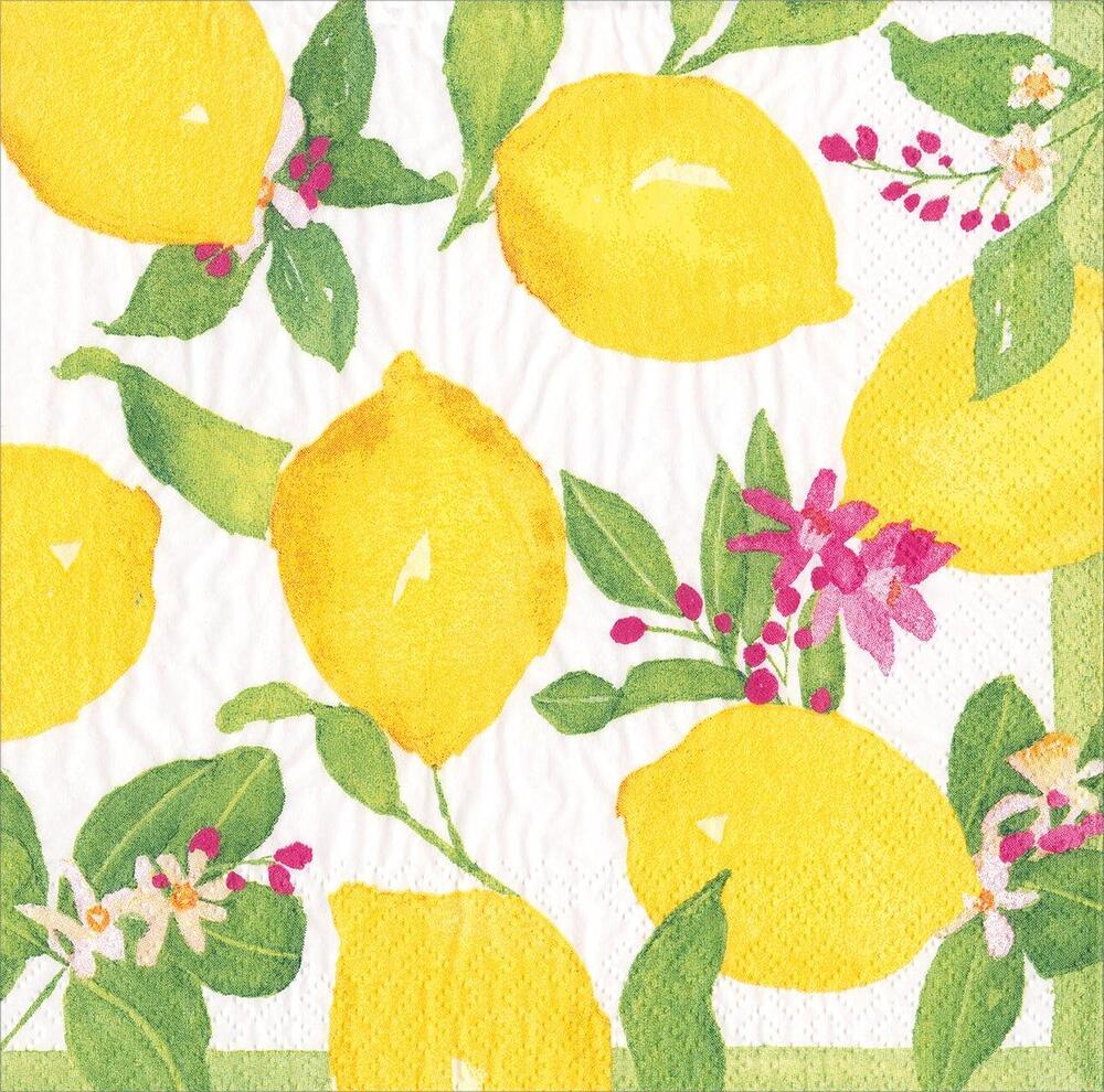 Limoncello Cocktail Napkin By Caspari by Mariposa