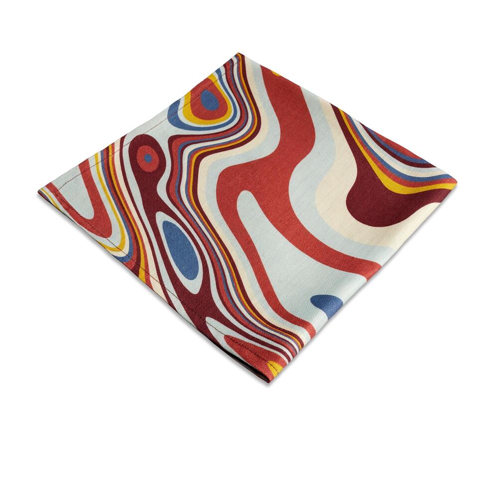 Linen Sateen Waves Napkins - Set of 4 by L'Objet