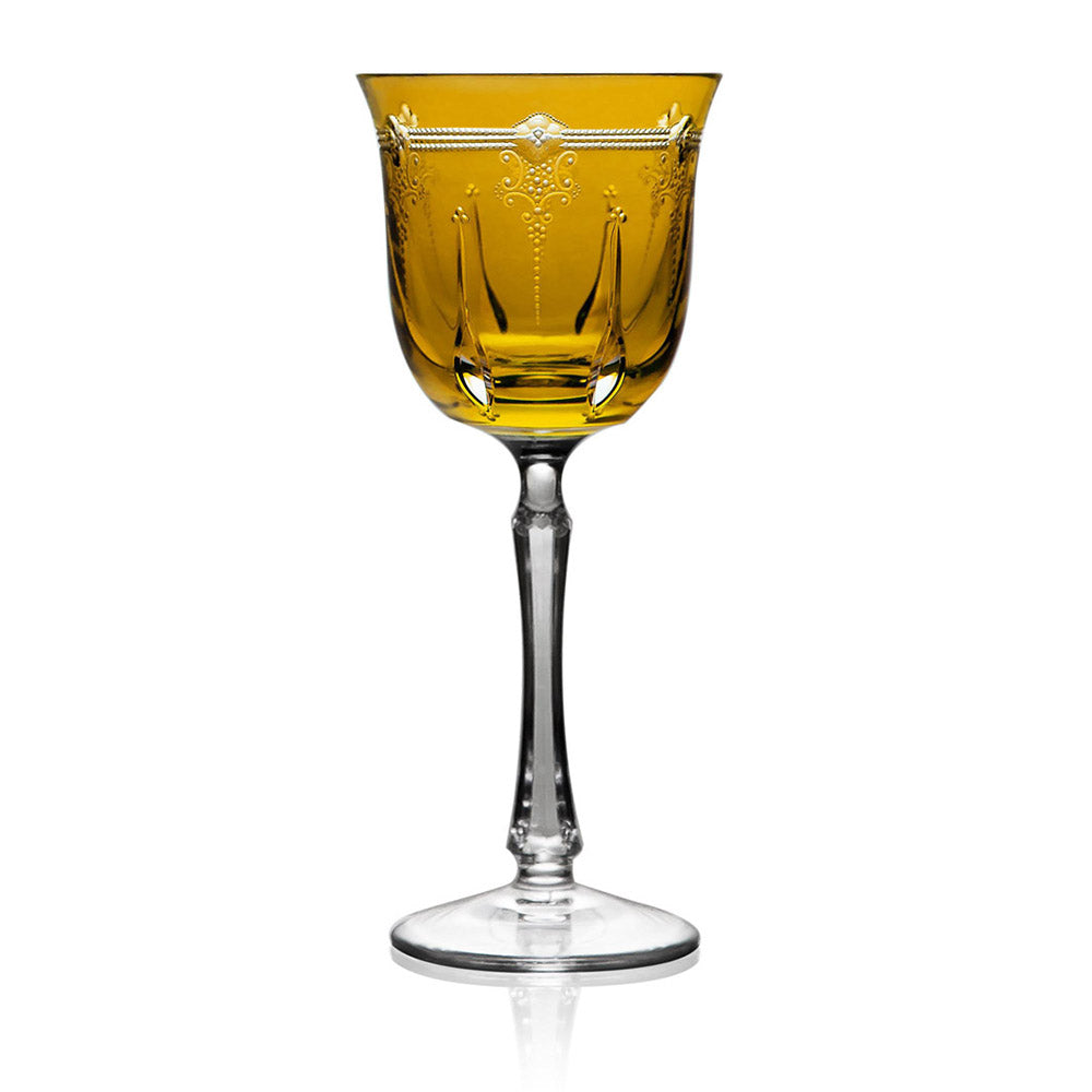 Lisbon Amber Water Glass by Varga Crystal