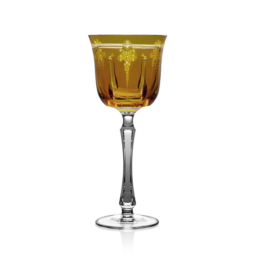 Lisbon Amber Wine Hock by Varga Crystal