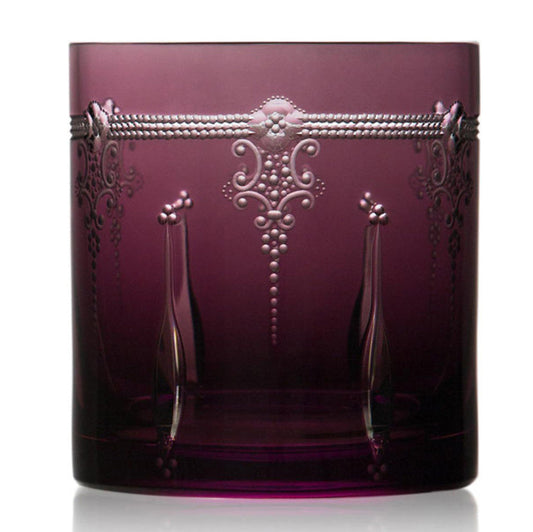 Lisbon Amethyst Double Old Fashioned Glass by Varga Crystal