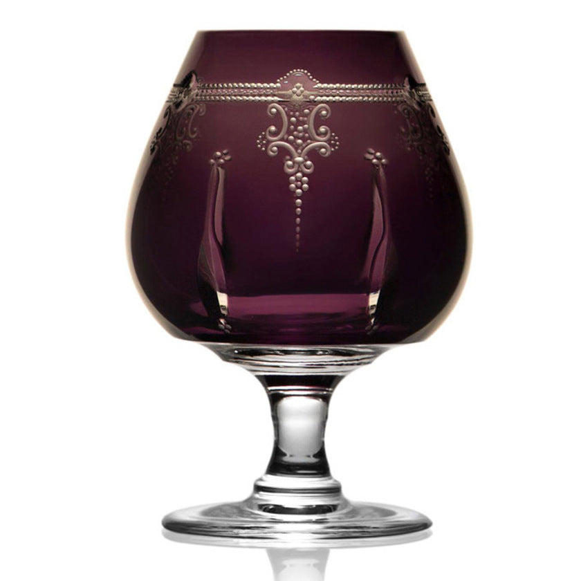 Lisbon Amethyst Grand Brandy Glass by Varga Crystal