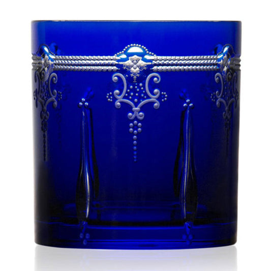 Lisbon Cobalt Double Old Fashioned Glass by Varga Crystal