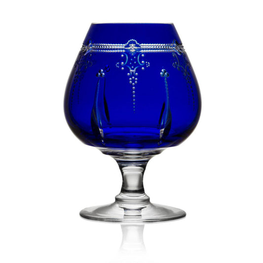 Lisbon Cobalt Grand Brandy Glass by Varga Crystal