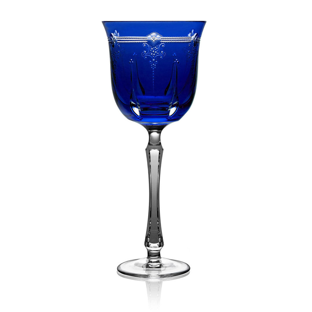 Lisbon Cobalt Water Goblet by Varga Crystal