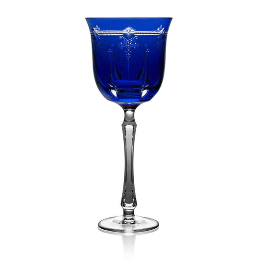 Lisbon Cobalt Water Goblet by Varga Crystal
