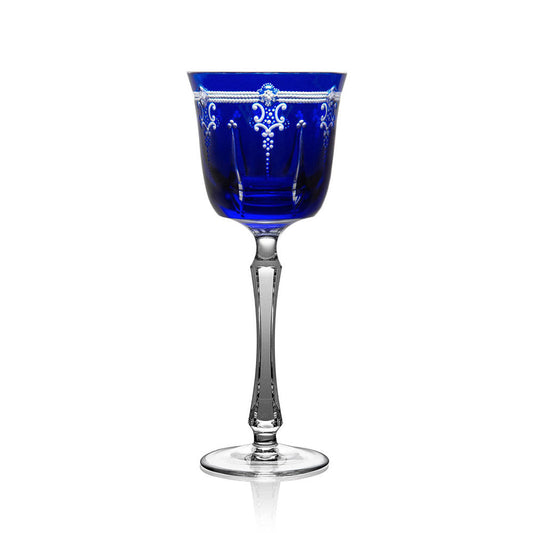 Lisbon Cobalt Wine Hock by Varga Crystal