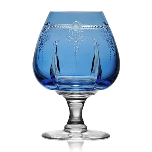 Lisbon Sky Blue Grand Brandy Glass by Varga Crystal