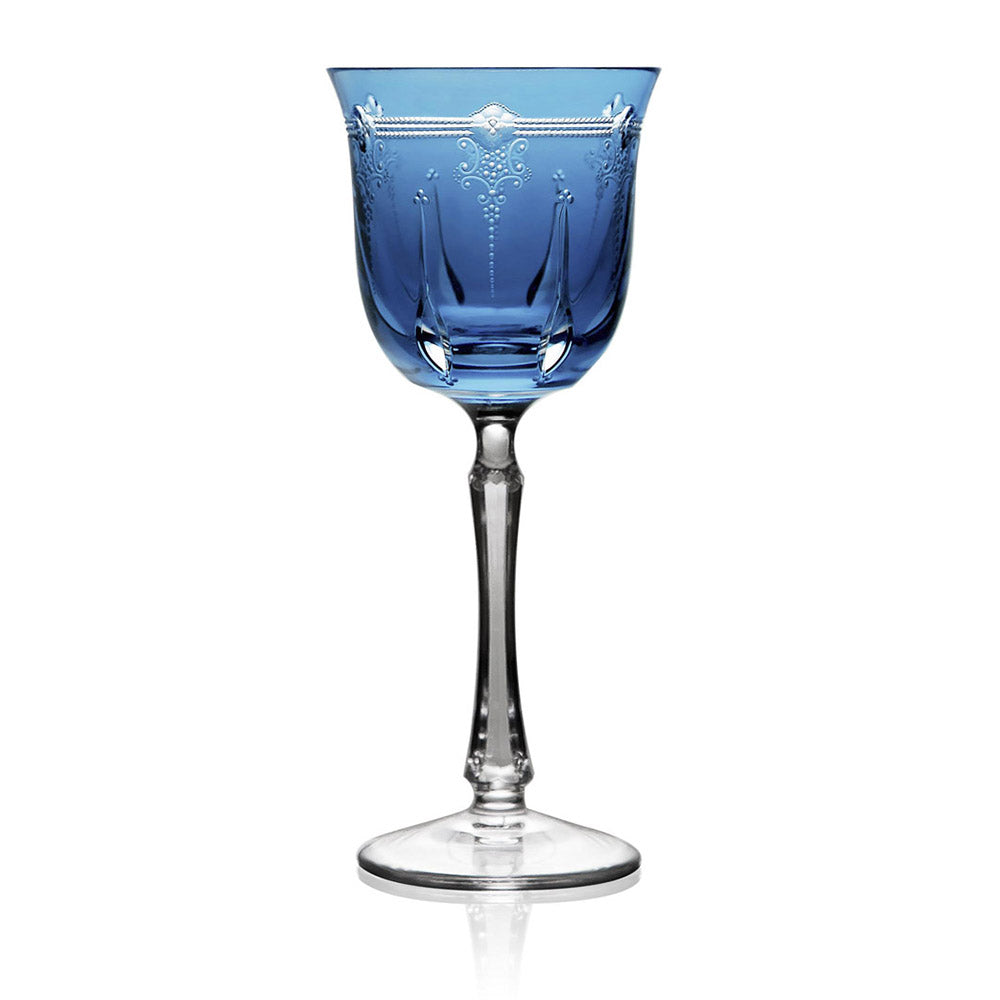 Lisbon Sky Blue Water Glass by Varga Crystal