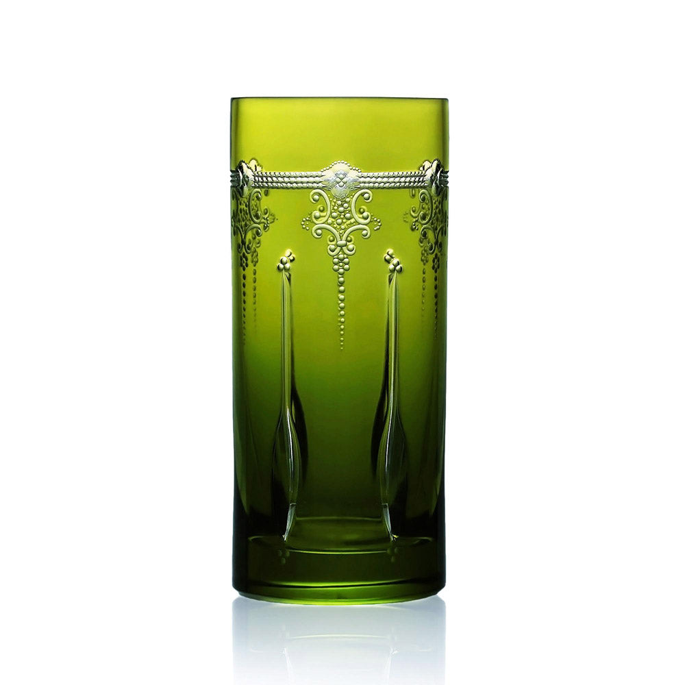 Lisbon Yellow-Green Highball by Varga Crystal