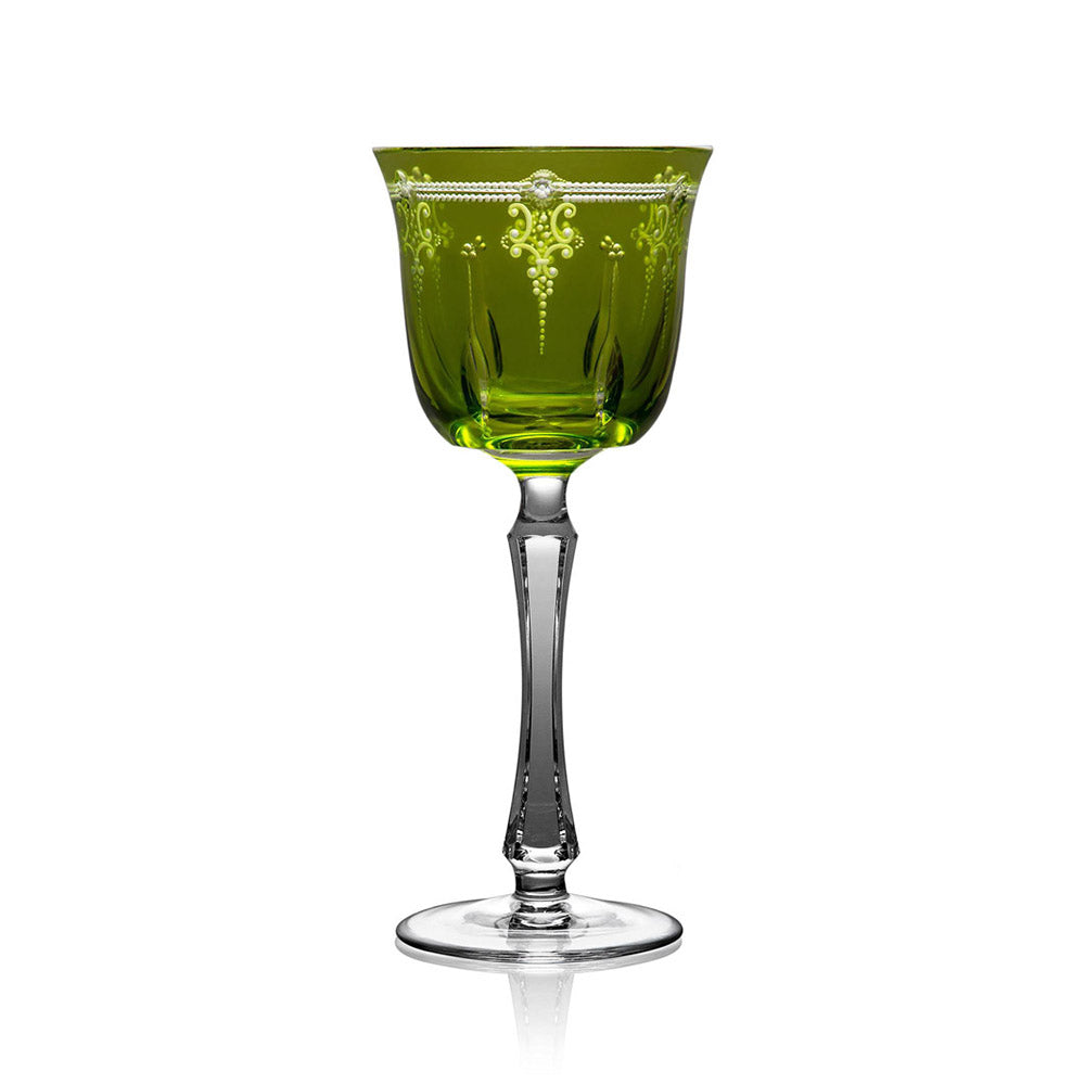 Lisbon Yellow-Green Wine Hock by Varga Crystal