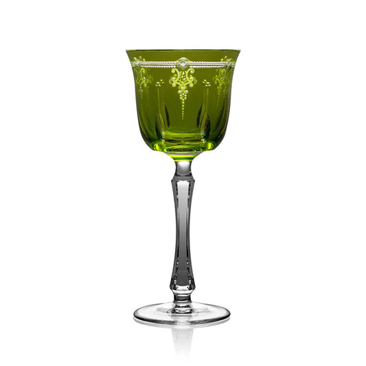 Lisbon Yellow-Green Wine Hock by Varga Crystal