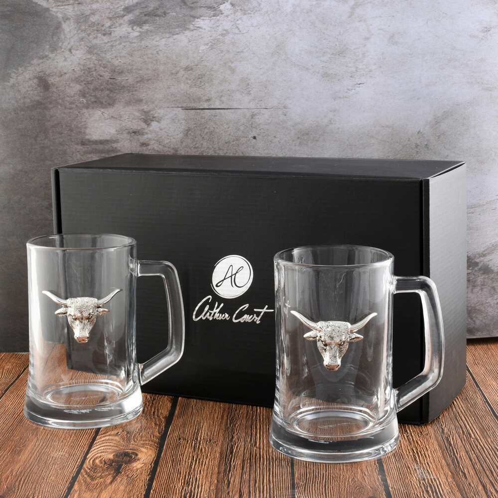 Longhorn Beer Mugs - Set of 2 by Arthur Court Designs 1