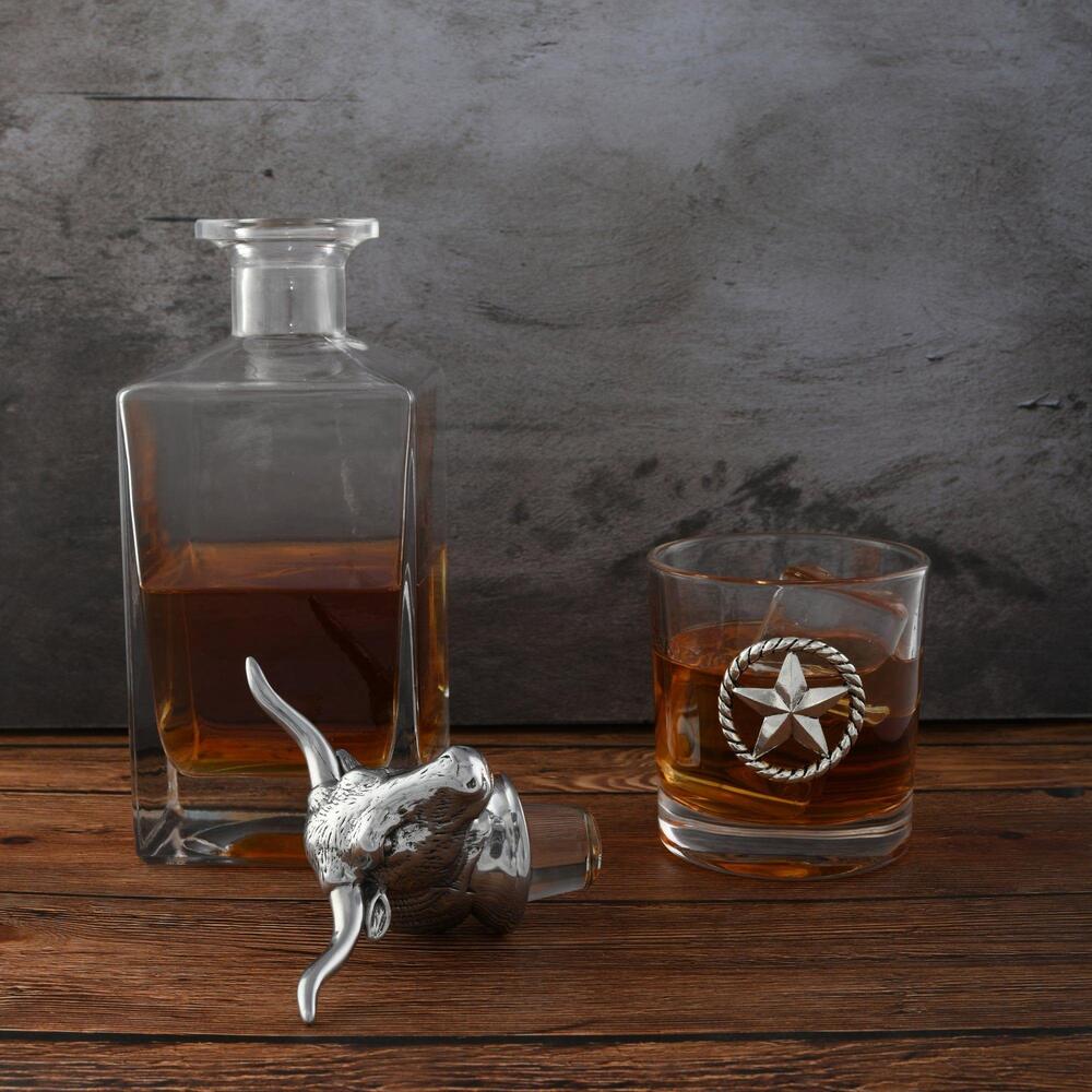Longhorn Decanter Set with Pair Of Glass by Arthur Court Designs 1