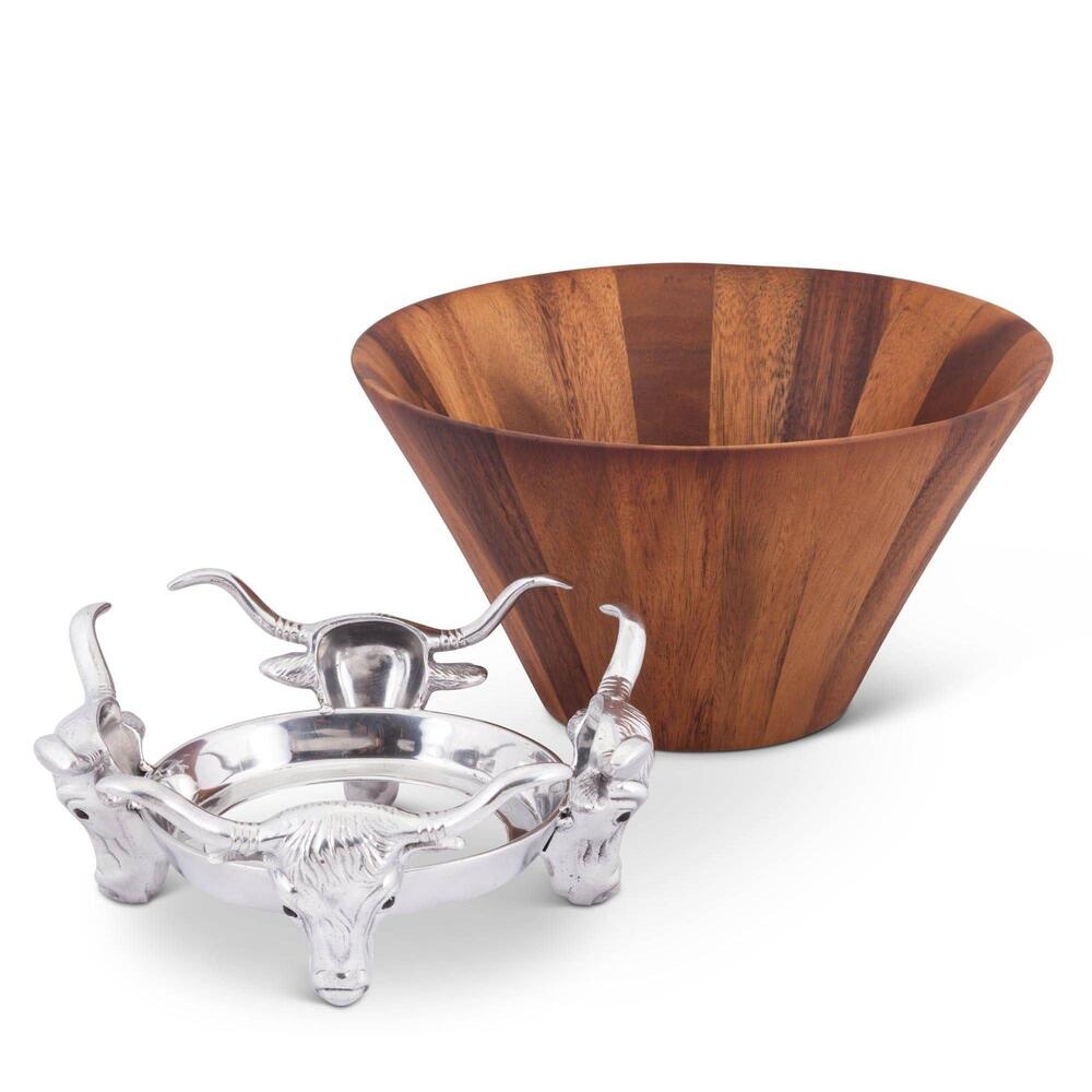 Longhorn Salad Bowl by Arthur Court Designs 1