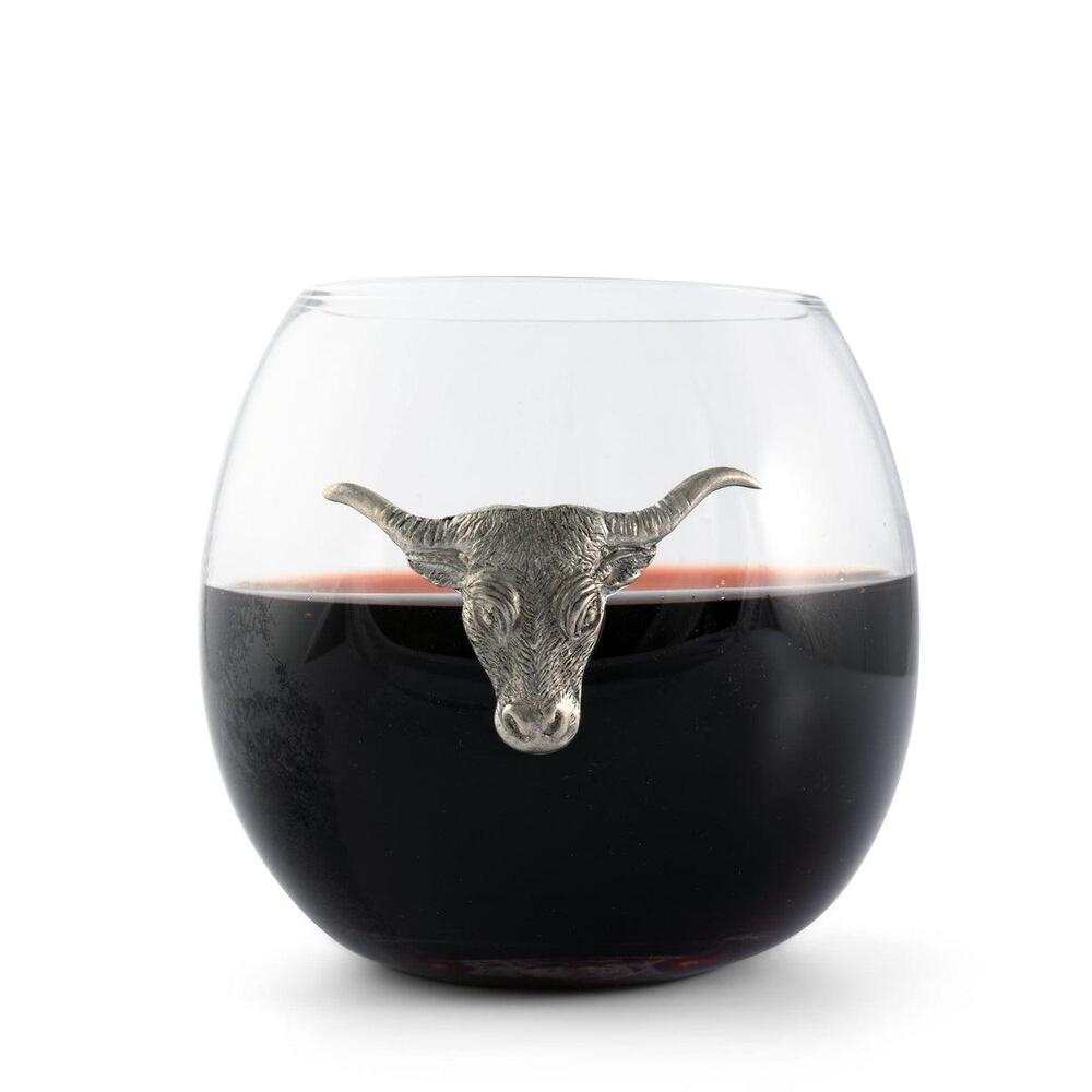 Longhorn Stemless Wine Glass by Vagabond House