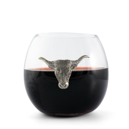 Longhorn Stemless Wine Glass by Vagabond House