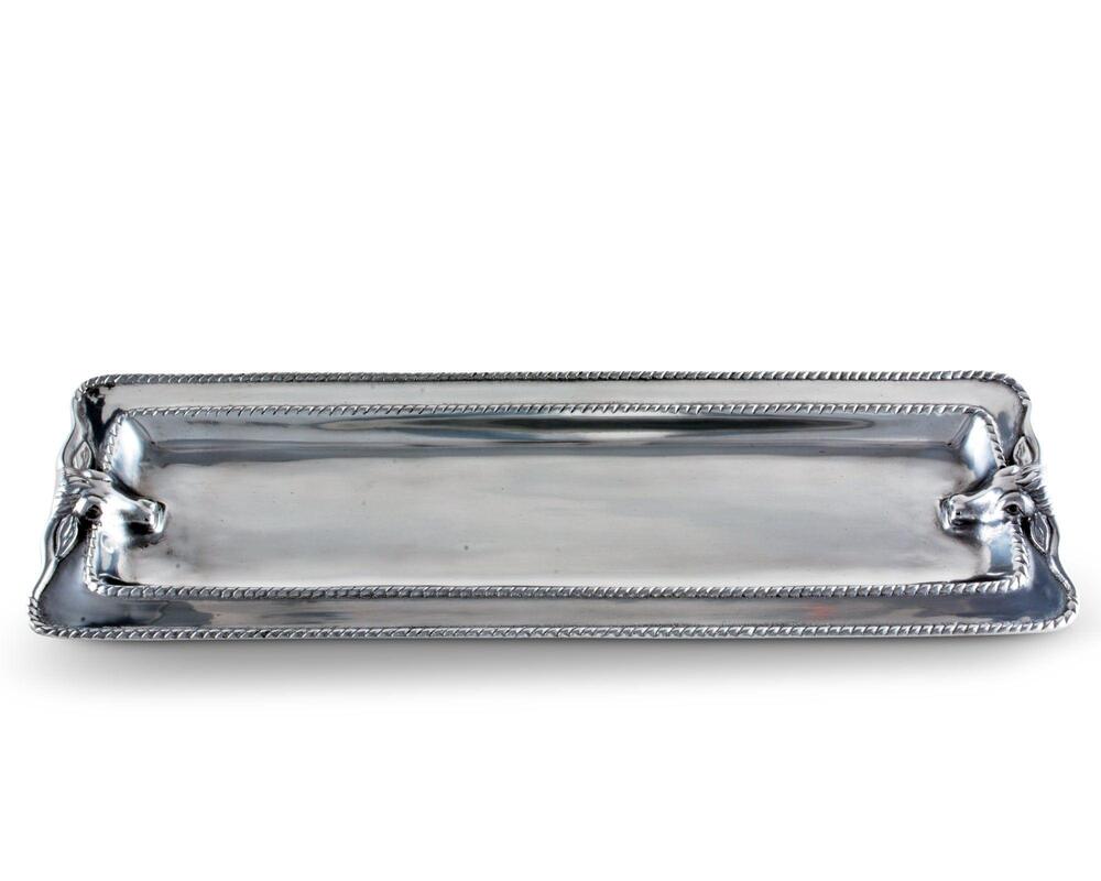Longhorn with Braid Oblong Tray by Arthur Court Designs 2