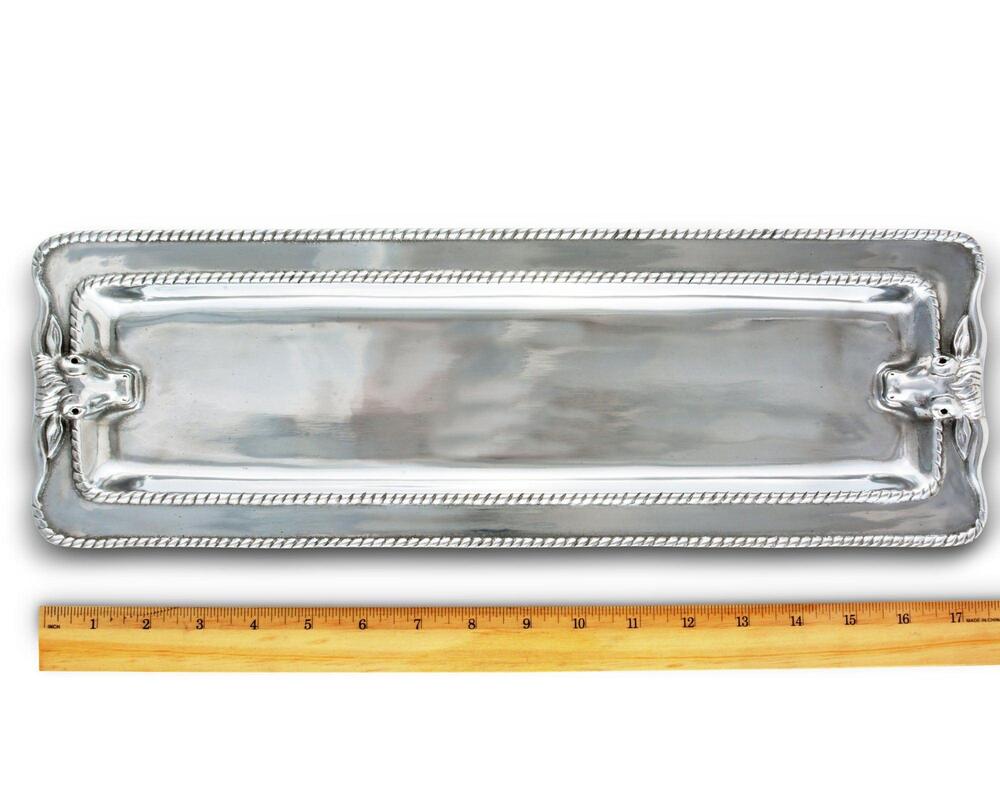 Longhorn with Braid Oblong Tray by Arthur Court Designs 4