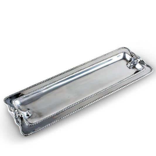 Longhorn with Braid Oblong Tray by Arthur Court Designs