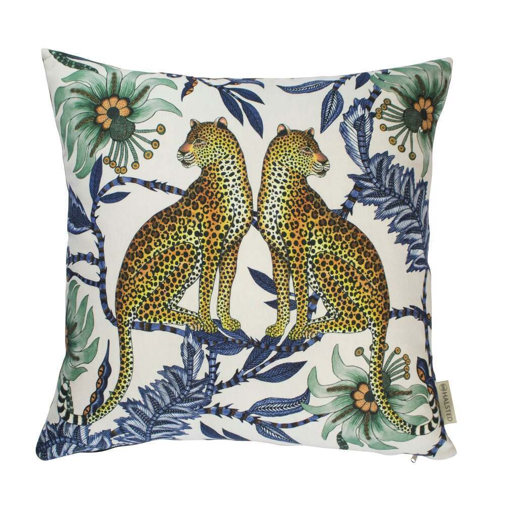 Lovebird Leopards Pillow Cotton by Ngala Trading Company