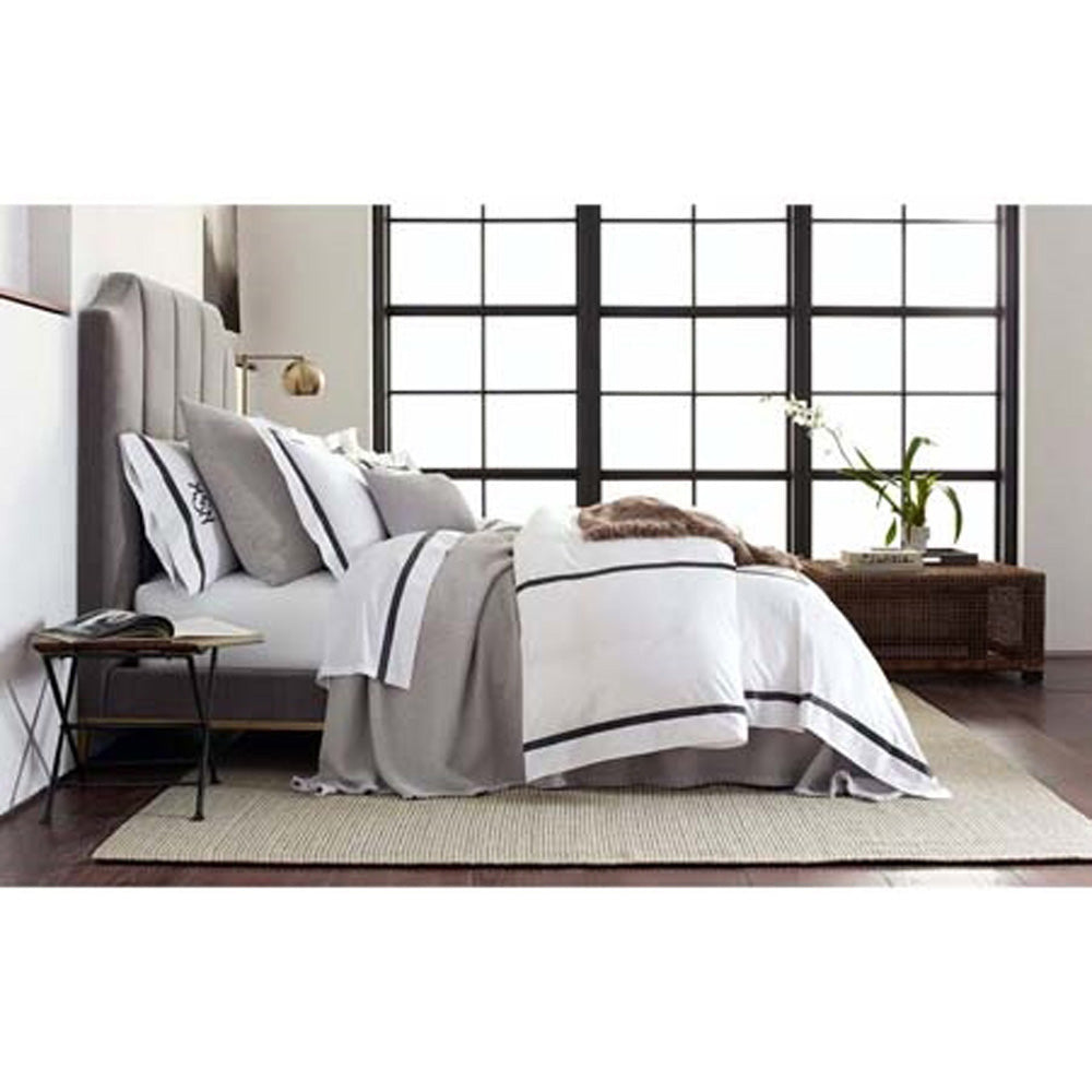 Lowell King Duvet Cover Hazy Blue by Matouk