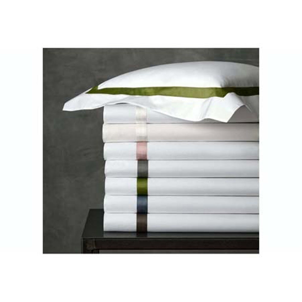 Lowell King Flat Sheet Hazy Blue by Matouk